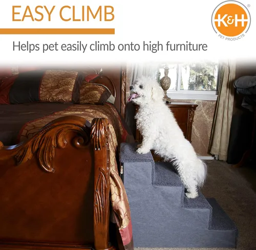 Vista 4 de K&H Pet Products Escaleras para mascotas Classy Gris/Gris 4 Escaleras
