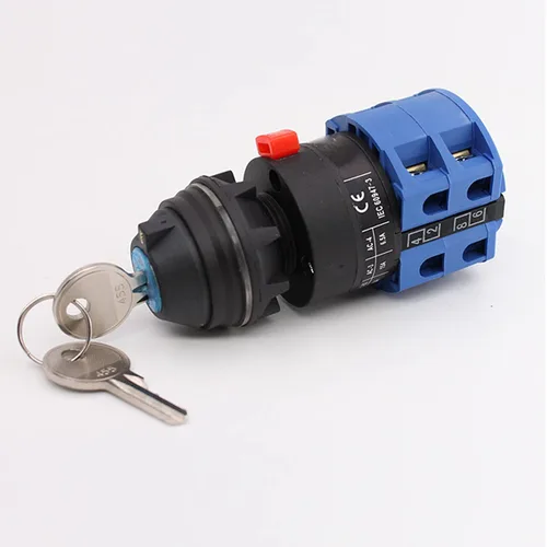 Vista 2 de Interruptor selector de cambio universal con llave, interruptor de transferencia de energía, LW26-25 C04/2CUY 380V 25A Motor, generadores de bomba