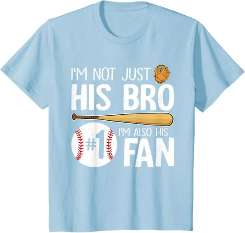 Vista 13 de Camiseta Baseball Brother I'm Not Just His Bro I'm His Number One Fan, Negro