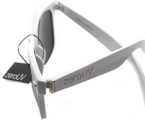 Vista 3 de zeroUV - Gafas de sol cuadradas blancas para hombres con lente reflectante