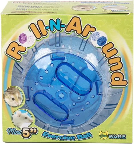Vista 3 de Ware Manufacturing Roll-N-Around - Juguete de bola rodante para mascotas pequeñas, mini