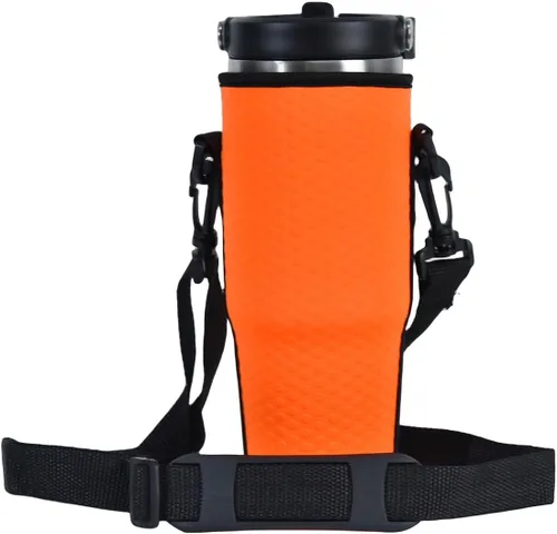 Vista 10 de AF-WAN Funda aislante de neopreno para botella de agua, impermeable, antideslizante, antiarañazos, con correa para el hombro, compatible con vaso