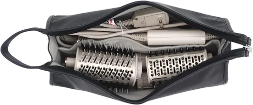 Vista 3 de Funda de viaje de piel sintética portátil para Dyson Airwrap Styler/Shark Airwrap, impermeable, antiarañazos, a prueba de polvo, a prueba de golpes