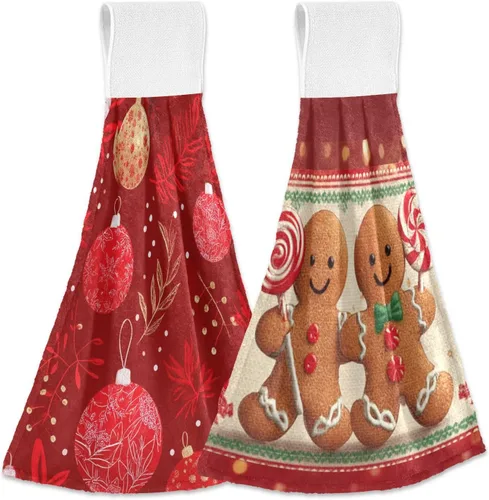 Vista 15 de Boccsty Toallas de cocina colgantes de acuarela abstracta de otoño, 2 piezas de hojas de otoño, toallas de mano, toallas de barra de té, toallas