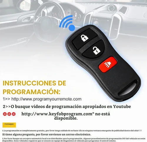 Vista 4 de Control remoto de entrada sin llave: llavero de coche compatible con Infiniti Nissan Armada Frontier Murano Pathfinder Quest Sentra Titan Versa