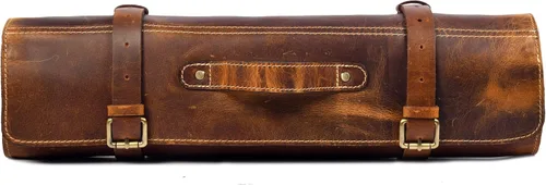 Vista 3 de Bolso Knige Roll de cuero genuino (marrón caramelo)