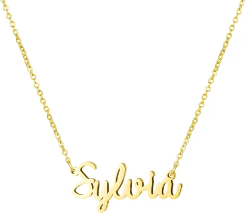 Vista 16 de Yiyang Collar con dije y nombre personalizable, de acero inoxidable, chapado en oro de 18 quilates, joyería para niñas, regalo de cumpleaños