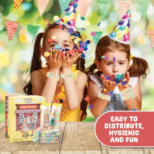 Vista 7 de 24 pulseras de dulces envueltas individualmente, recuerdos de fiesta de dulces pastel a granel
