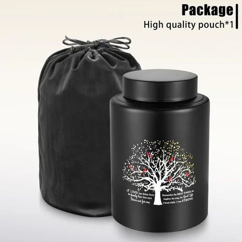 Vista 6 de SOITIS Urna mediana de hasta 140 libras para cenizas humanas adultas, urna decorativa de acero inoxidable de 7.3 pulgadas, árbol de la vida