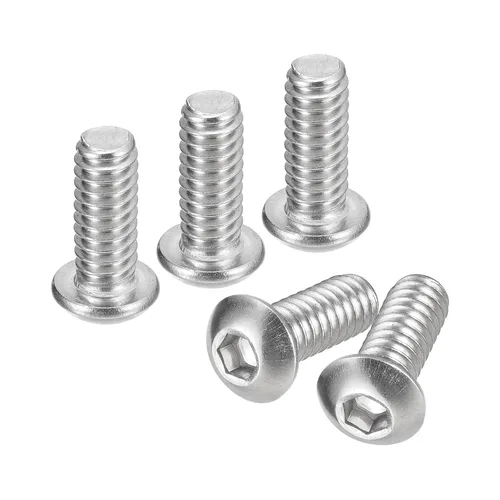 Vista 14 de uxcell Tornillos de cabeza de botón de 1/4-20x1, 25 piezas de tornillos hexagonales de acero inoxidable 304, tornillos de rosca completa