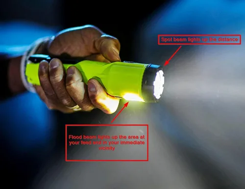 Vista 6 de Streamlight 67751 Dualie 2AA Linterna de doble haz de 175 lúmenes con clip de bolsillo y base magnética, caja, amarillo