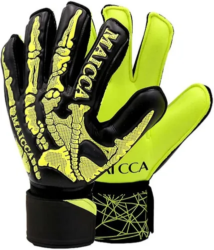 Vista 7 de Guantes de portero de fútbol para jóvenes adultos, talla 7-10, guantes de portería de fútbol con protección de dedos, palma de látex y pulsera