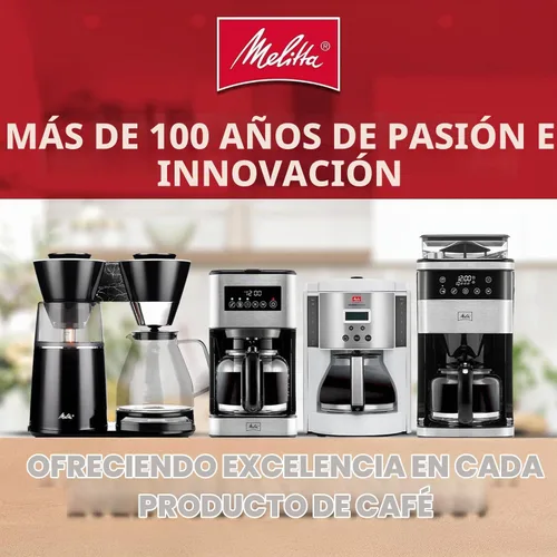 Vista 7 de Melitta Aroma Tocco - Cafetera de goteo de vidrio de 10 tazas, automática y programable, capacidad de 96 onzas con 5 filtros de café, color negro