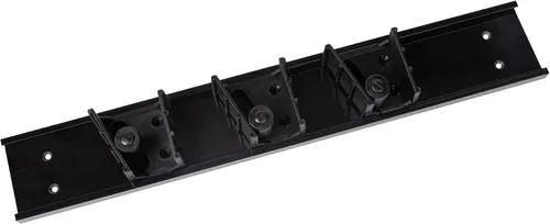 Vista 11 de Restaurantware Soporte para trapeador de 17.7 pulgadas, plástico negro, 3 ranuras personalizables, tornillos incluidos