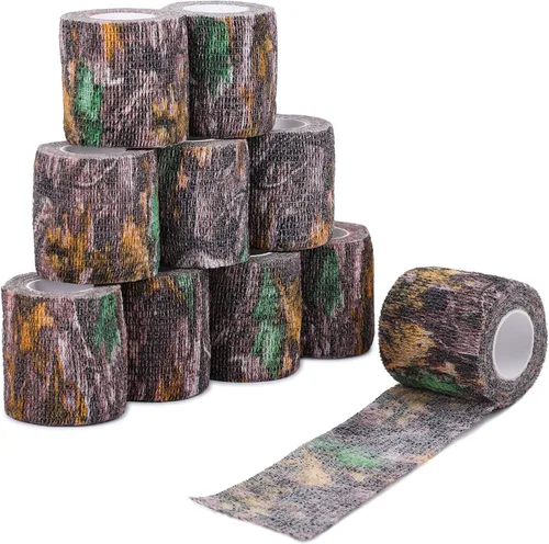 Vista 11 de DROK 4/10 Rollos de Cinta de Camuflaje Autoadhesiva, Vendaje de Camuflaje para Deportes al Aire Libre, Escalada, Camping, 2/3 Pulgadas x 4.5 Metros