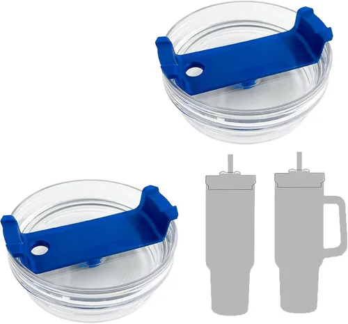 Vista 8 de Paquete de 2 tapas para vaso de 40 onzas compatibles con Stanley Quencher, cubiertas de vaso de acero inoxidable a prueba de derrames y resistentes