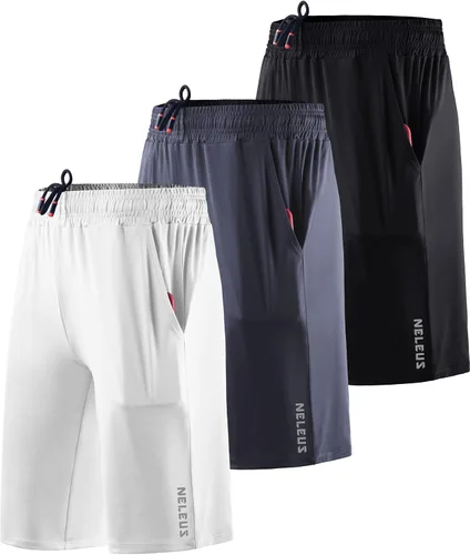 Vista 11 de NELEUS Pantalones cortos de correr ligeros para mujer, pantalones cortos atléticos de entrenamiento para yoga con bolsillo