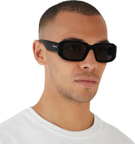 Vista 7 de ARNETTE Gafas de sol para hombre, montura negra, lentes gris oscuro, 2.087 in