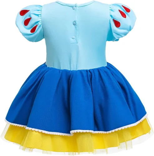 Vista 14 de Vestidos de princesa para niñas pequeñas, disfraz de mameluco para cumpleaños, Navidad, Halloween con diadema de 0 a 18 meses