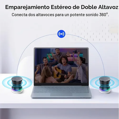 Vista 3 de Altavoz de ducha giratorio Bluetooth con luces RGB, altavoz portátil impermeable IPX5 con ventosa, mini altavoz Bluetooth 5.3 de graves profundos