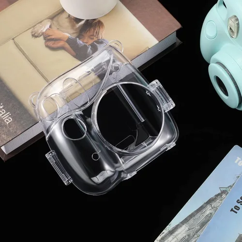 Vista 9 de Fintie Funda protectora transparente para cámara Fujifilm Instax Mini 7+ de película instantánea - Carcasa rígida de cristal con correa de hombro