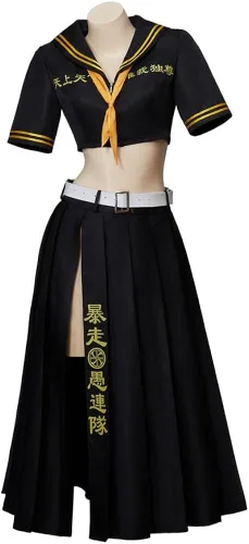 Vista 2 de DUNHAO COS Disfraz de los Vengadores para hombre, disfraz de cosplay de Manjirou Sano, uniforme de Halloween