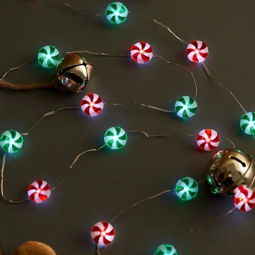 Vista 7 de MIYA LIFE Luces de Hadas Navideñas Luces de Mazorca de Caramelo Luces de Bastón de Caramelo de Navidad Luces de Cadena Navideñas a Batería - Ideales