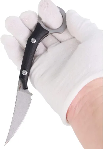 Vista 7 de MASALONG Colmillos de jabalí kni225 karambit mini cuchillo táctico (lavado de piedra blanca)