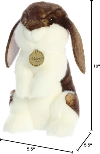 Vista 6 de Aurora® Realistic Miyoni® Sitting Pretty™ English Lop Rabbit - Animal de peluche - Detalle realista - Compañerismo apreciado - Marrón 10 pulgadas
