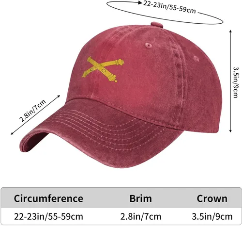 Vista 6 de IMEEGIEN The Crossed Cannons Insignia of the US Army Field Artillery Gorra de béisbol para hombres y mujeres, sombrero de vaquero para adultos