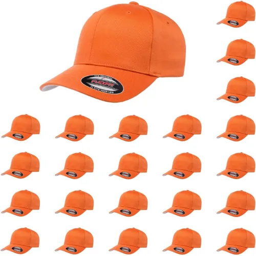 Vista 79 de Gorra de béisbol Flexfit Wooly Combed Premium de 6 paneles estructurada Ajuste elástico Paquete al por mayor disponible Negro