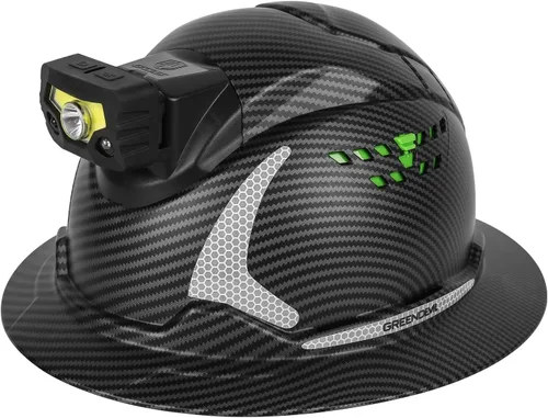 Vista 13 de GREEN DEVIL Casco de Construcción Matrix de ala completa con luz frontal, Casco de seguridad ventilado aprobado por OSHA para trabajos de Negro