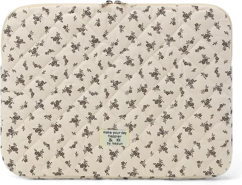Vista 32 de Funda acolchada para laptop de 15 a 15.6 pulgadas, bonita funda protectora acolchada para computadora portátil con estampado floral para MacBook