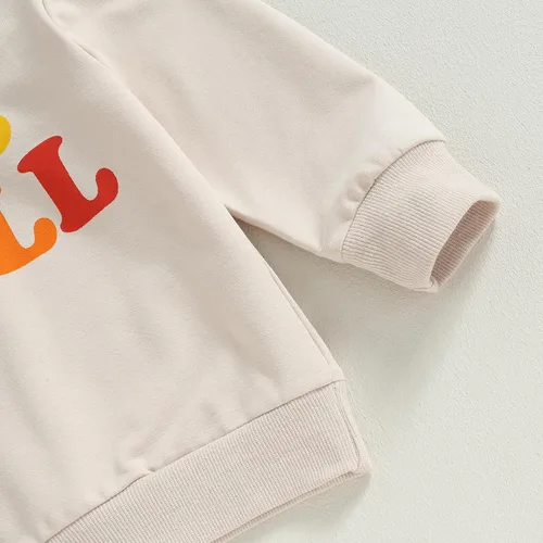 Vista 5 de Lamuusaa Sudadera de manga larga con capucha para bebé, niña, niño, Halloween, suéter de gran tamaño, ropa de otoño 6M-4T