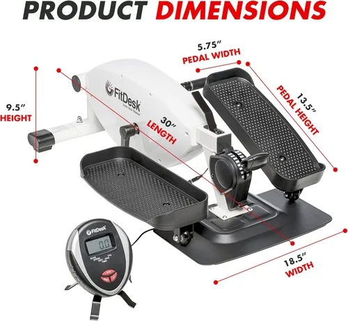 Vista 6 de FitDesk Under Desk Bike Exercise Machine, Compact Magnetic Pedal Exerciser, Mini Elliptical, Quiet Seated Cardio Trainer for Home Office Workouts