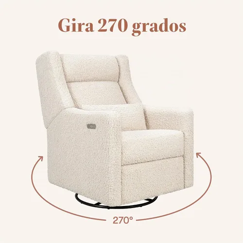Vista 2 de Babyletto Kiwi Plus - Planeador reclinable eléctrico en lazo de peluche