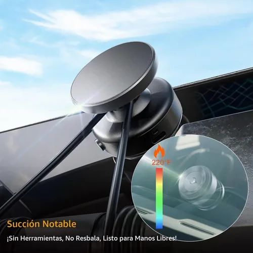 Vista 3 de Soporte de teléfono eléctrico con ventosa para coche/espejo