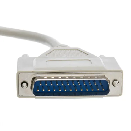 Vista 3 de CableWholesale Cable de extensión serie de 3 pies, DB25 macho a hembra, 28 AWG, 25 conductores, 1:1, beige, macho a hembra para impresora, módems