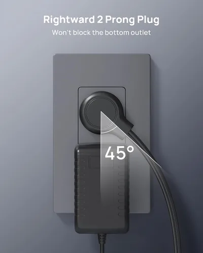 Vista 6 de TROND Cable de extensión de interior de 2 a 3 clavijas de 1.5 pies – Enchufe plano polarizado para detrás de muebles, pequeño extensor de salida