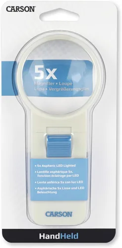 Vista 8 de Carson Lupa asférica iluminada de mano 5 luces LED iluminadas (SV-50), color blanco