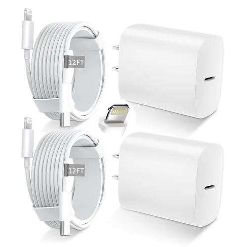 Vista 10 de DiHines Cargador rápido para teléfono 14 13 12 11, cable de carga Lightning de 3 pies con bloque de carga USB C de 20 W para teléfono 14/14 Pro