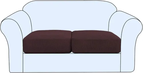 Vista 13 de Funda de cojín elástica para sofá, funda de asiento, funda de sofá de dos plazas, protector de elastano elástico para muebles para asiento (negro, 1)