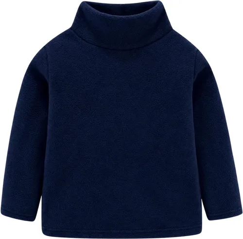 Vista 16 de Mud Kingdom Camisas de forro polar para niños con cuello alto, suaves, unisex Albaricoque