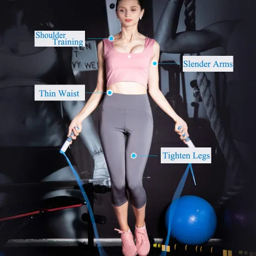 Vista 2 de Cuerda de saltar, cuerda de salto de entrenamiento con mango digital con contador de calorías para entrenamiento de fitness, cuerda de salto