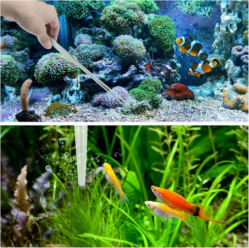 Vista 7 de Herramientas de limpieza de peceras, 6 piezas de herramientas de limpieza de acuario, kit de herramientas de alimentación, limpiador de plantas