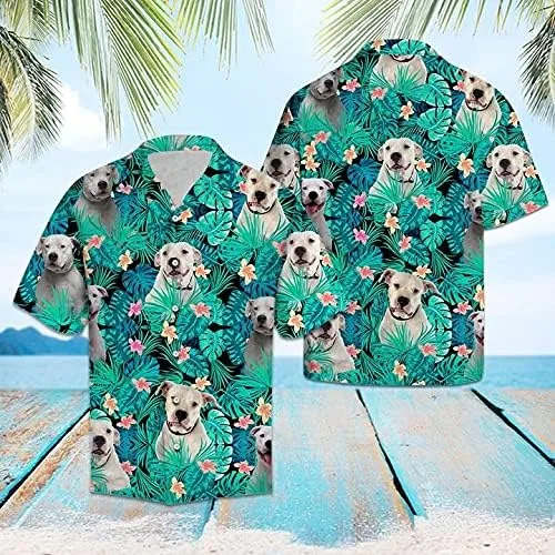 Vista 2 de Camisas hawaianas de perro para hombres Verano con botones hacia abajo para hombre hawaiano camisas de manga corta serie 36