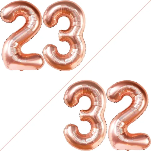 Vista 2 de KatchOn, Globos de oro rosa del 2 p de 40 pulgadas, 23 para decoraciones de cumpleaños número 23 y aniversario de mujer