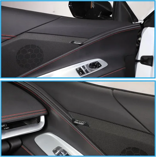 Vista 4 de Insignia de altavoz para puerta de automóvil, emblemas de adorno para panel interior de puerta, 2 piezas, insignia emblema de edición del 70.°