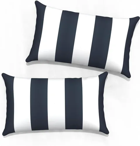 Vista 11 de Juego de 2 fundas cuadradas de 16 x 16 pulgadas para cojín de exteriores, fundas decorativas modernas para cojín de respaldo para muebles de patio