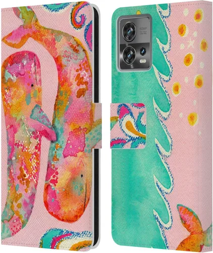 Vista 16 de Head Case Designs Officially Licensed Wyanne Blue Watercolour Bear Animals 2 Leather Book Wallet Case Cover Compatible with Motorola Moto Edge 30